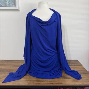 Connected Apparel Blue Dress W/ Attached Shaw Size 14W